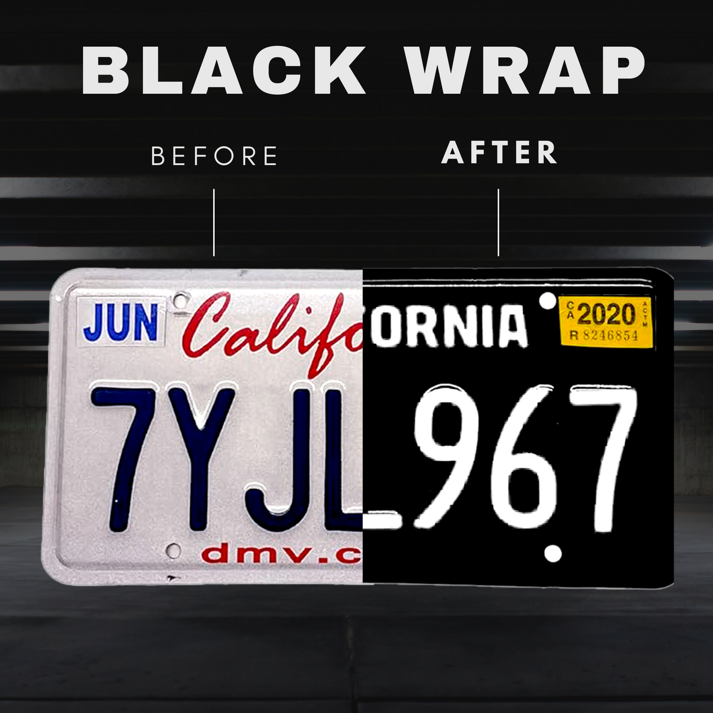 BLACK LICENSE PLATE WRAP